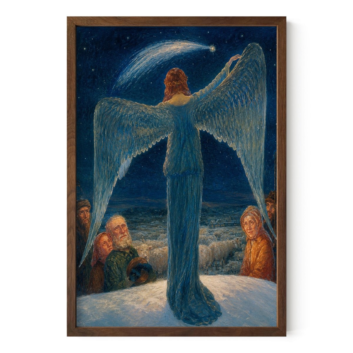 Ethereal Angel Winter Night Print | Symbolist Heavenly Wall Art (Digital Download)