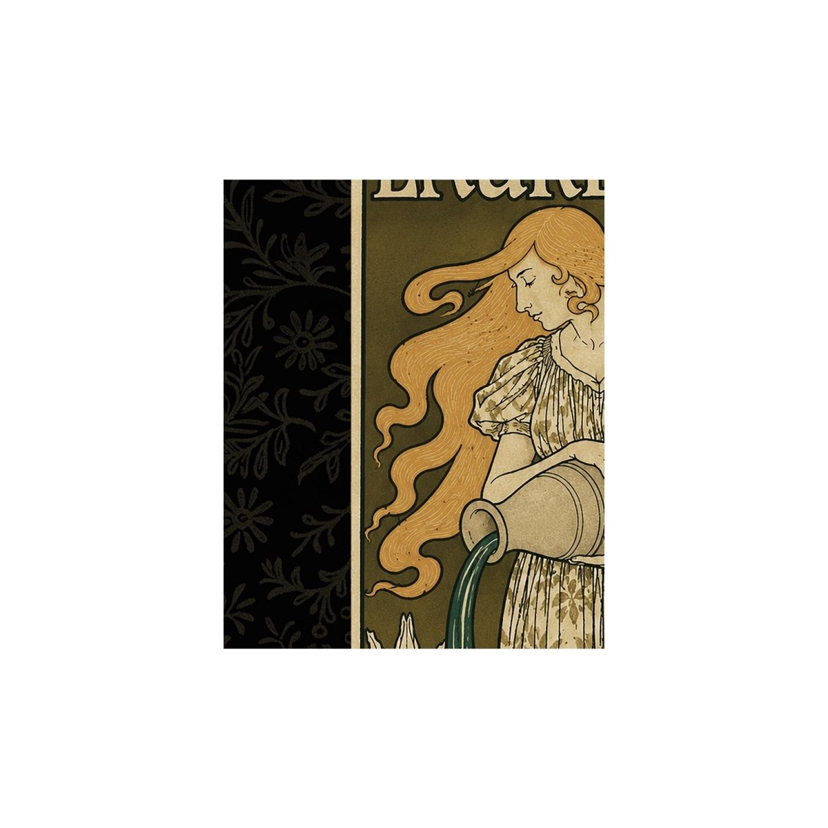 Vintage Advertising Art Print - Beige and Black Wall Decor - The Star Tarot