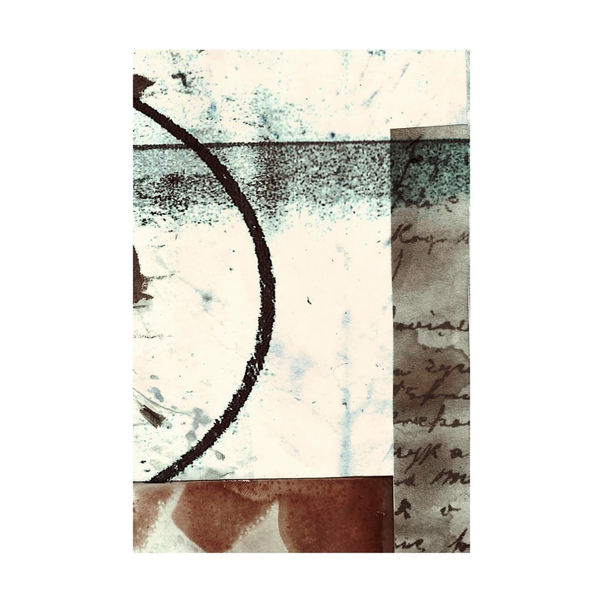 Moody Collage - Dark Academia Art - Botanical Study Poster - Teal and Rust
