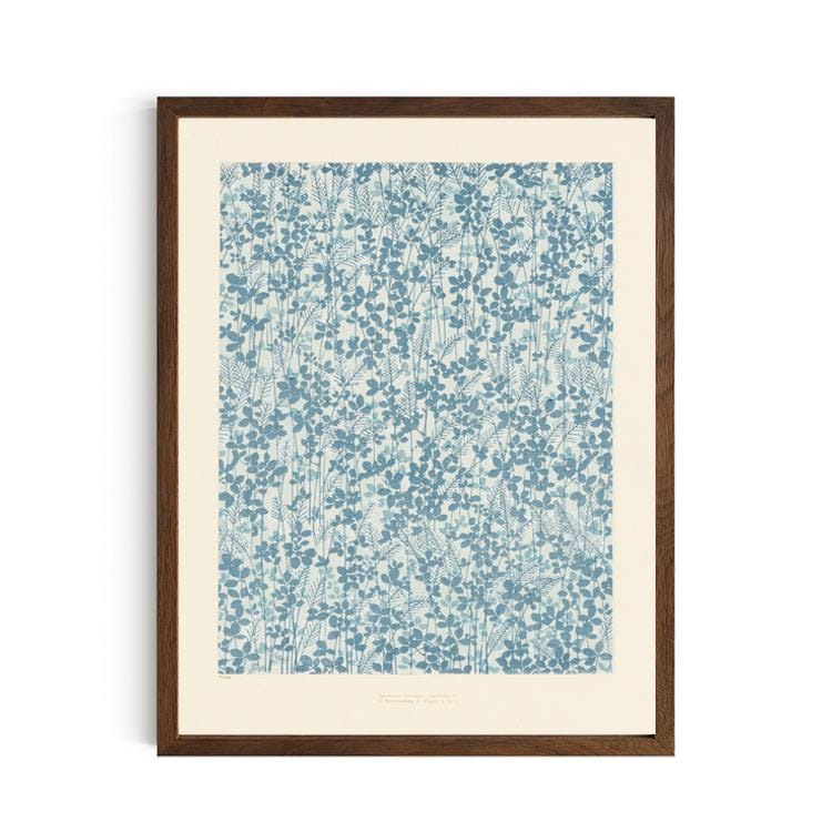 Vintage Blue Botanical Wildflower Print | Cottagecore Floral Wall Art