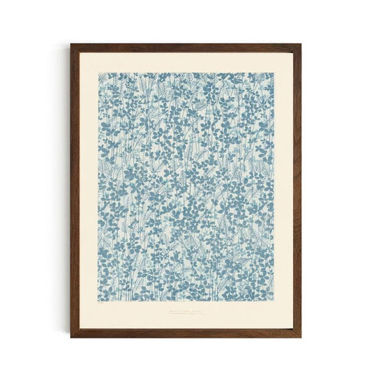 Vintage Blue Botanical Wildflower Print | Cottagecore Floral Wall Art