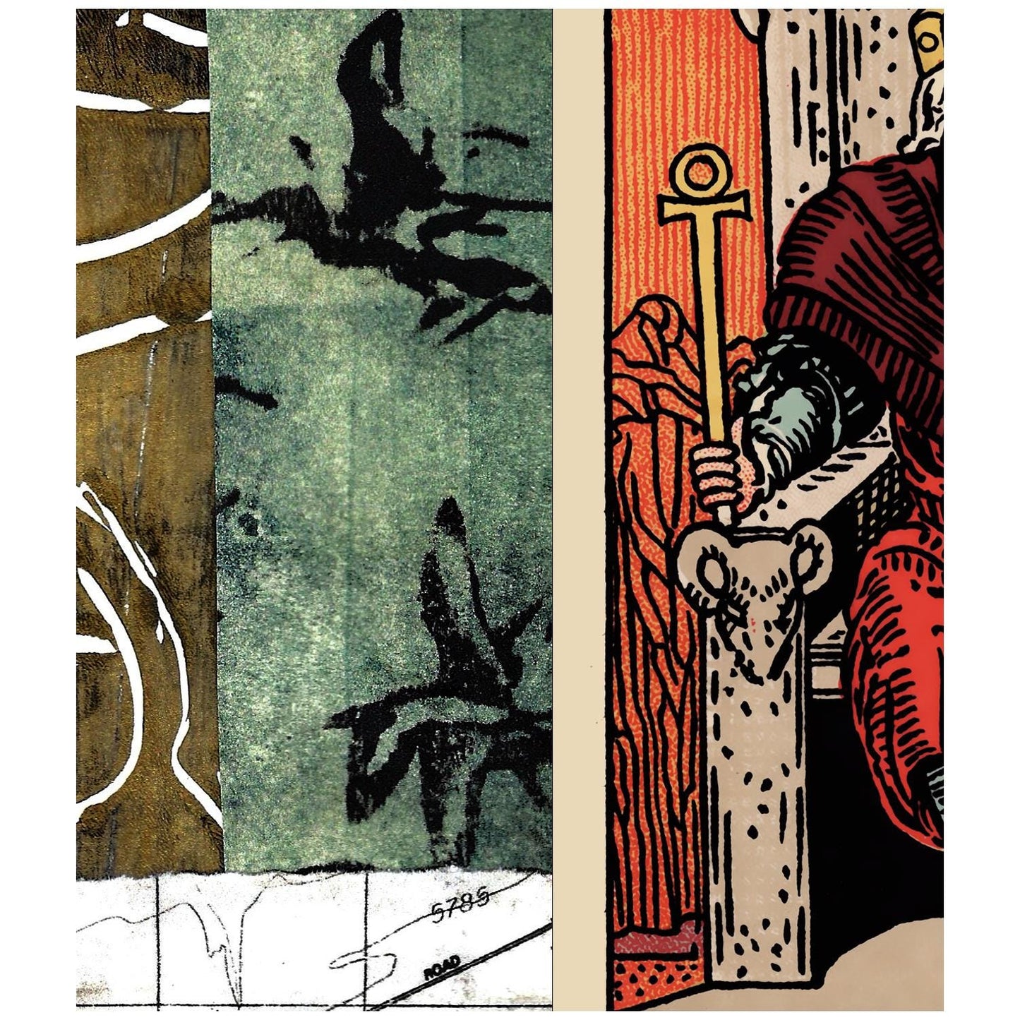 The Emperor Tarot Card Collage Print: Paper Alchemy - Handmade