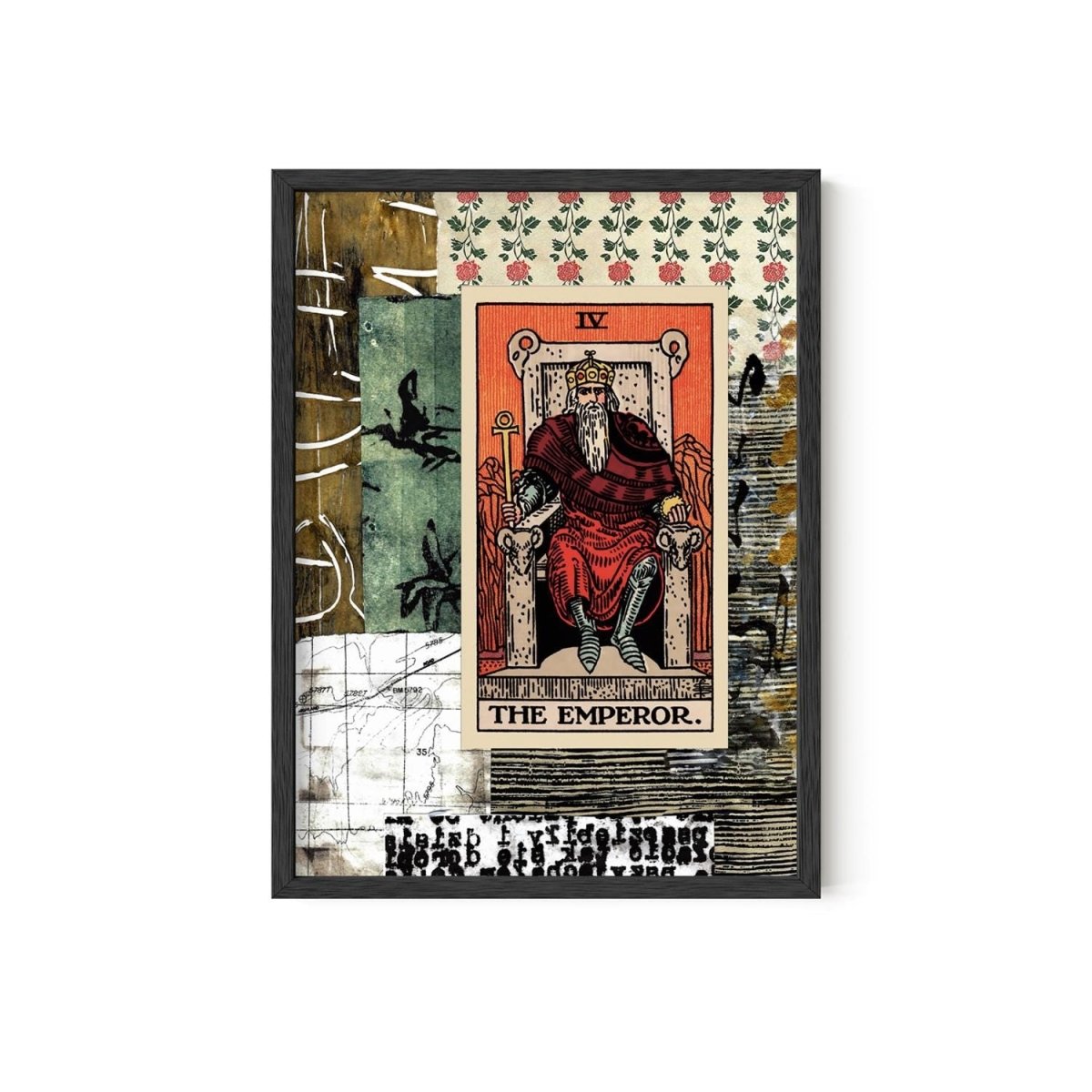The Emperor Tarot Card Collage Print: Paper Alchemy - Handmade