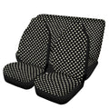 Polka Dots - Black and Light Beige Lightweight Car Seat Cover Set (set of 4)