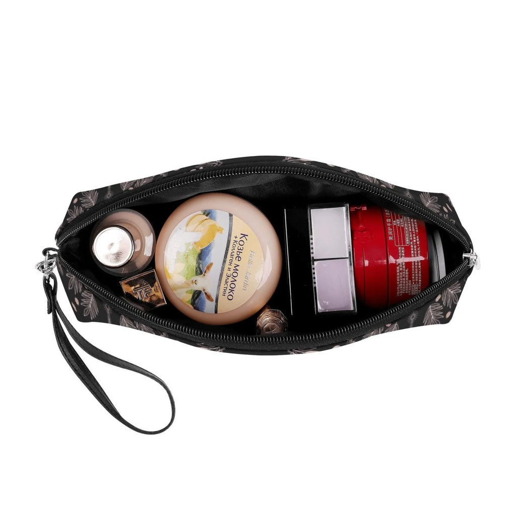 Celestial Cosmetic Bag - Moon - Black and Pink Mandala