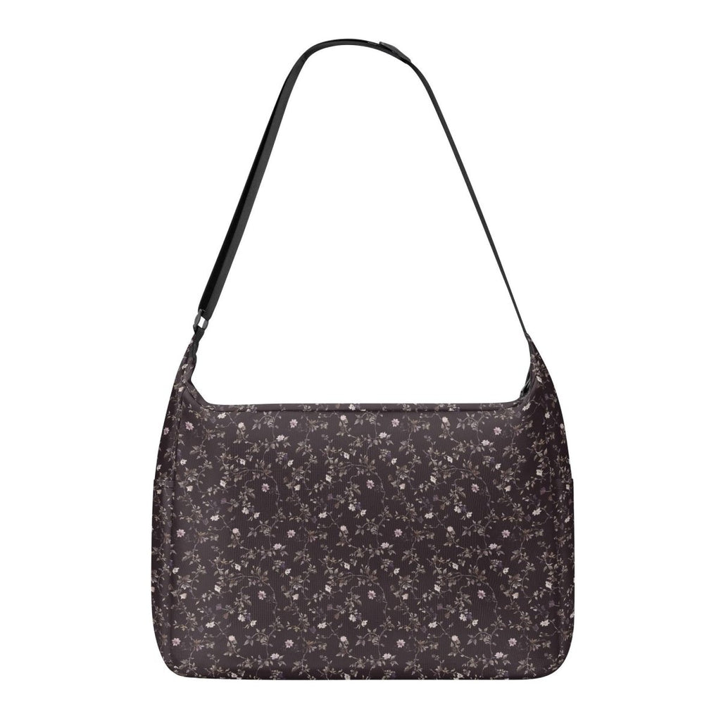 Dark Purple Floral Laptop Messenger & Shoulder Bag