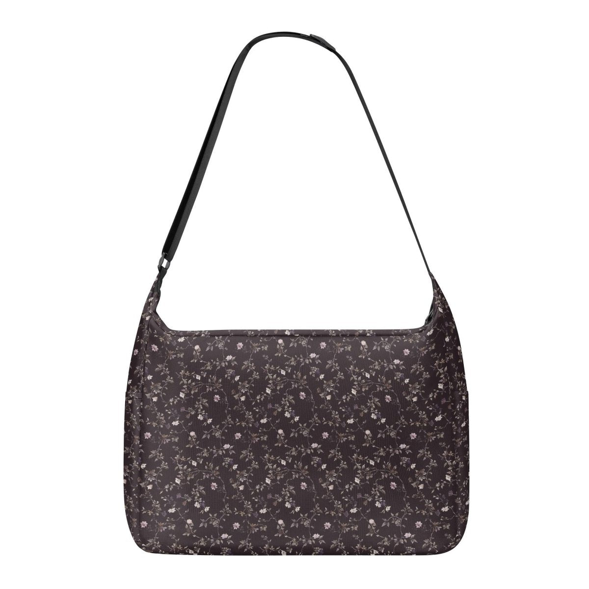 Dark Purple Floral Laptop Messenger & Shoulder Bag
