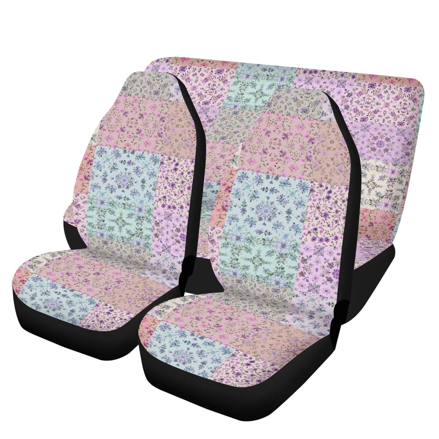 Patchwork Hippie Car Seat Cover Set - Bright Ditsy Florals