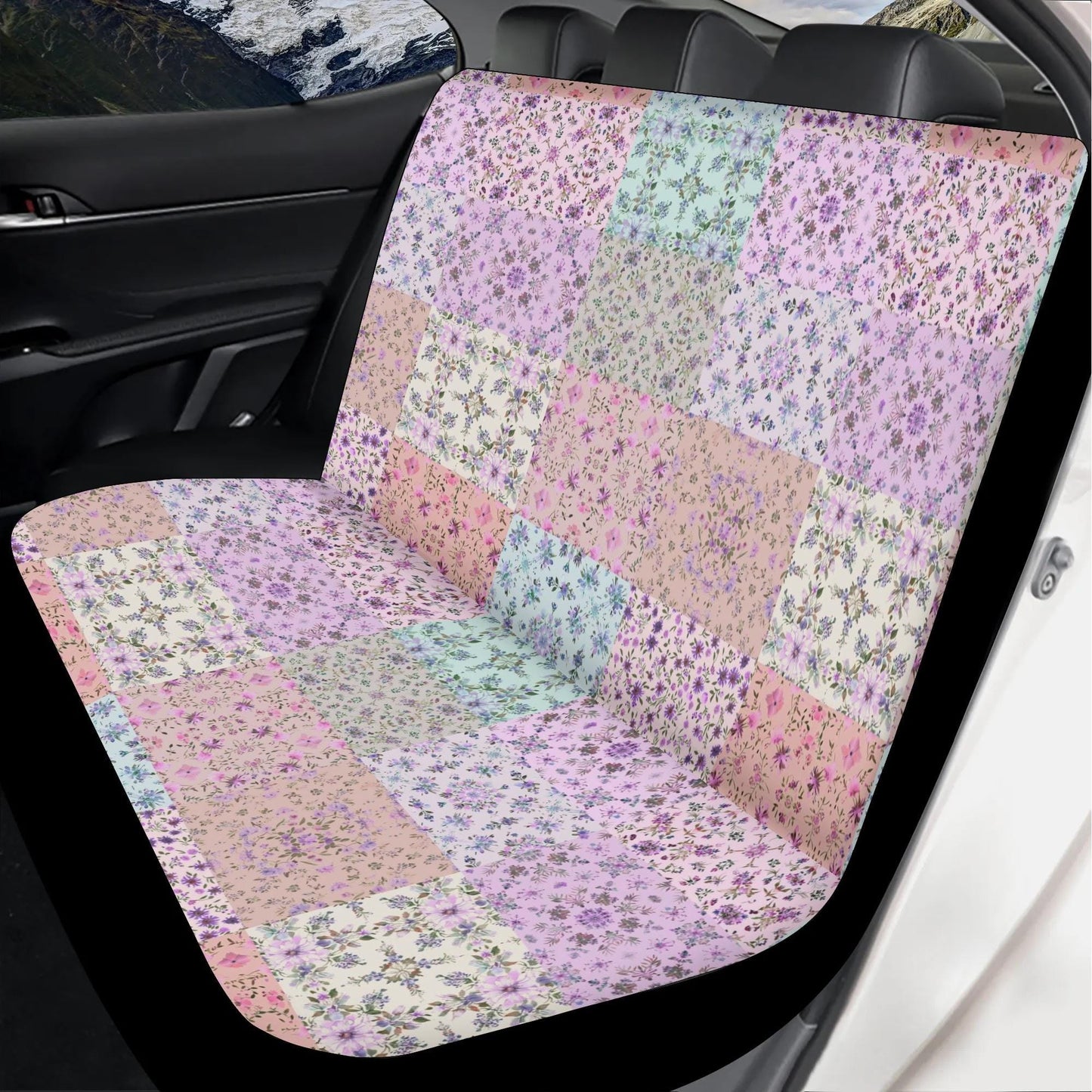 Patchwork Hippie Car Seat Cover Set - Bright Ditsy Florals