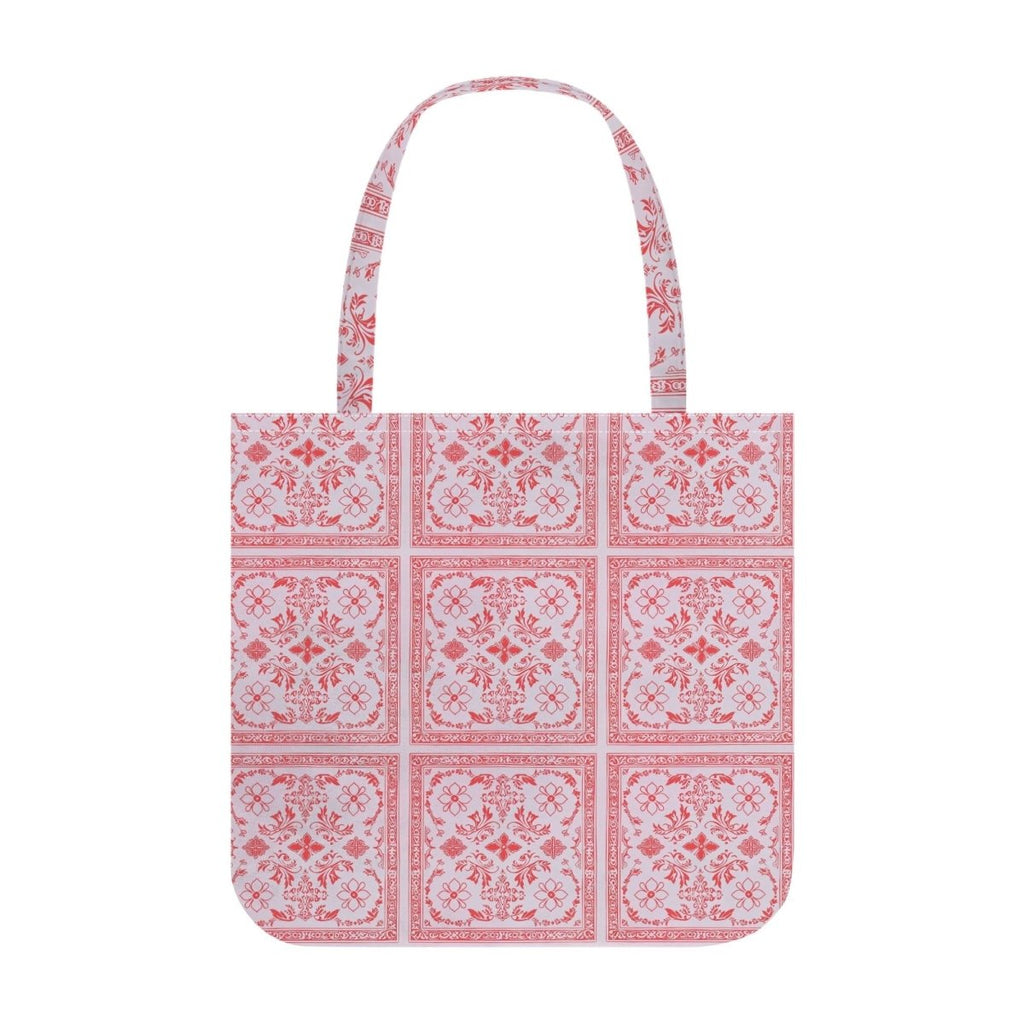 Pink Red Bandana Pattern Tote Bag – Polyester Cotton Blend, Everyday Use