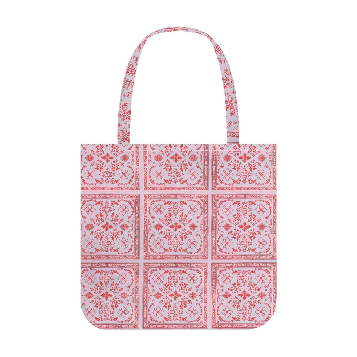 Pink Red Bandana Pattern Tote Bag – Polyester Cotton Blend, Everyday Use