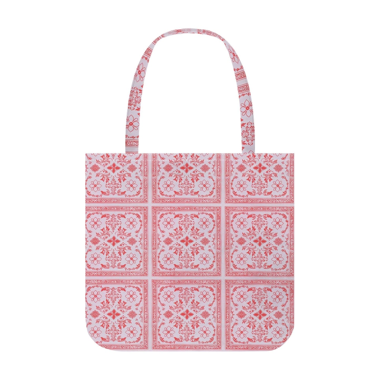 Pink Red Bandana Pattern Tote Bag – Polyester Cotton Blend, Everyday Use