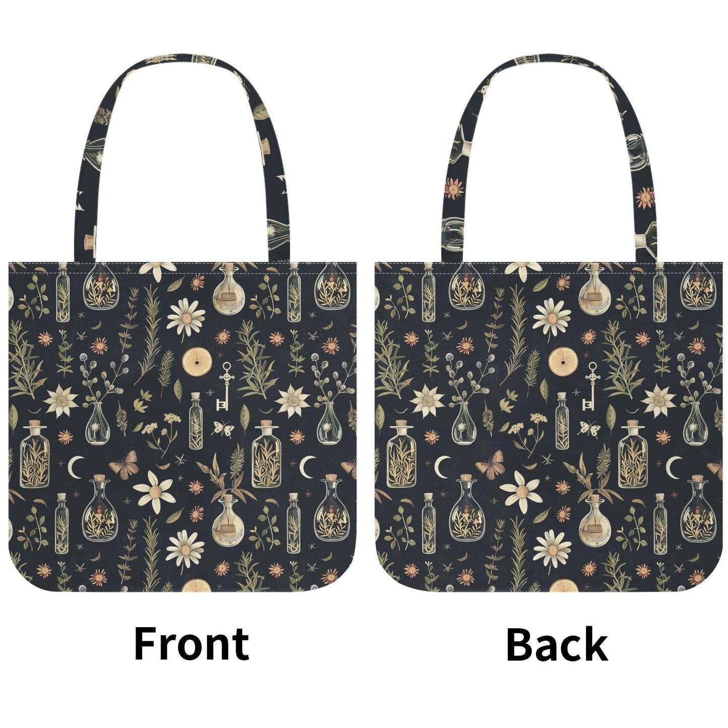 Vintage Apothecary Cloth Tote Bag - Witchy Printed Tote