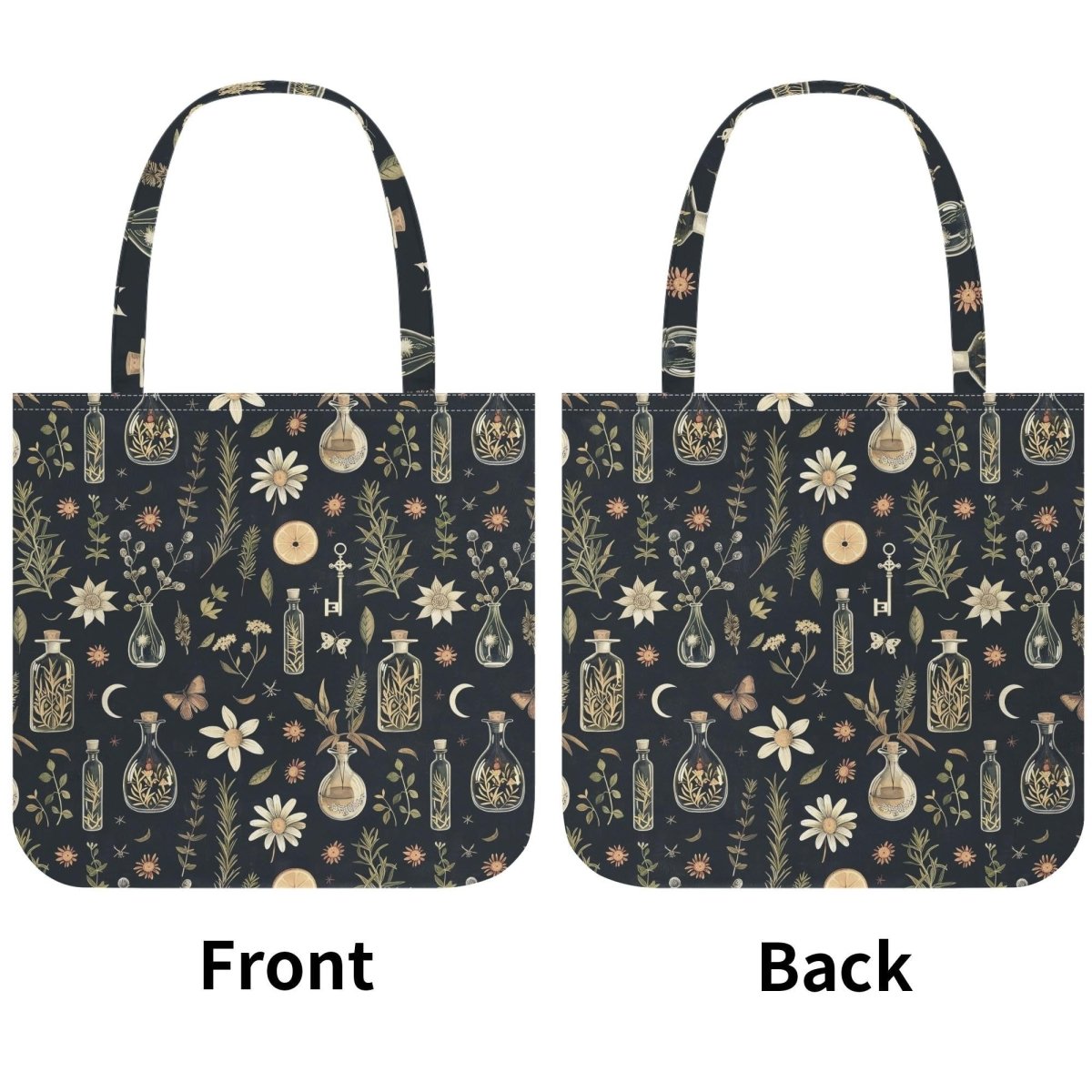 Vintage Apothecary Cloth Tote Bag - Witchy Printed Tote