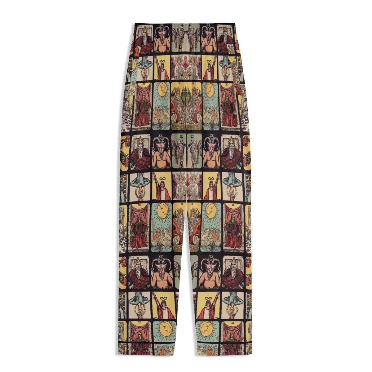 Vintage Tarot Pjs - Unisex Long Sleeve Adult Nightwear Pajama Set - Rider Waite Design