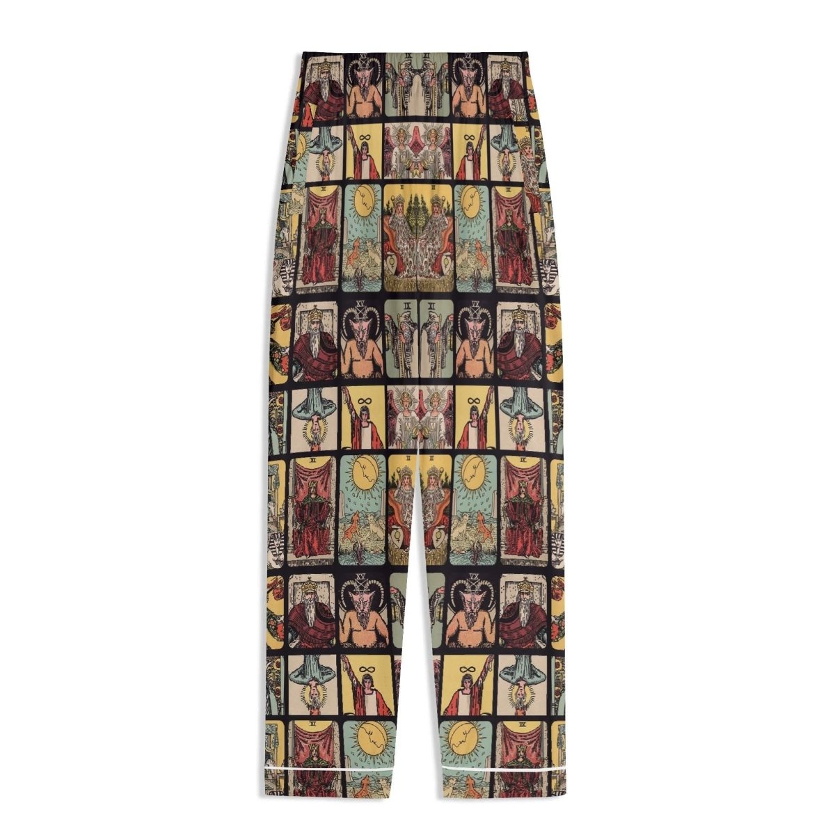 Vintage Tarot Pjs - Unisex Long Sleeve Adult Nightwear Pajama Set - Rider Waite Design