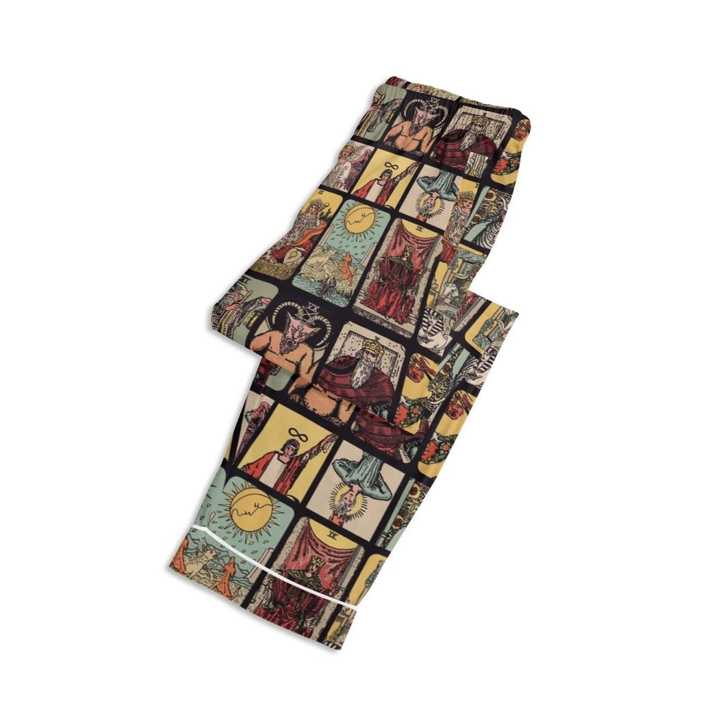 Vintage Tarot Pjs - Unisex Long Sleeve Adult Nightwear Pajama Set - Rider Waite Design