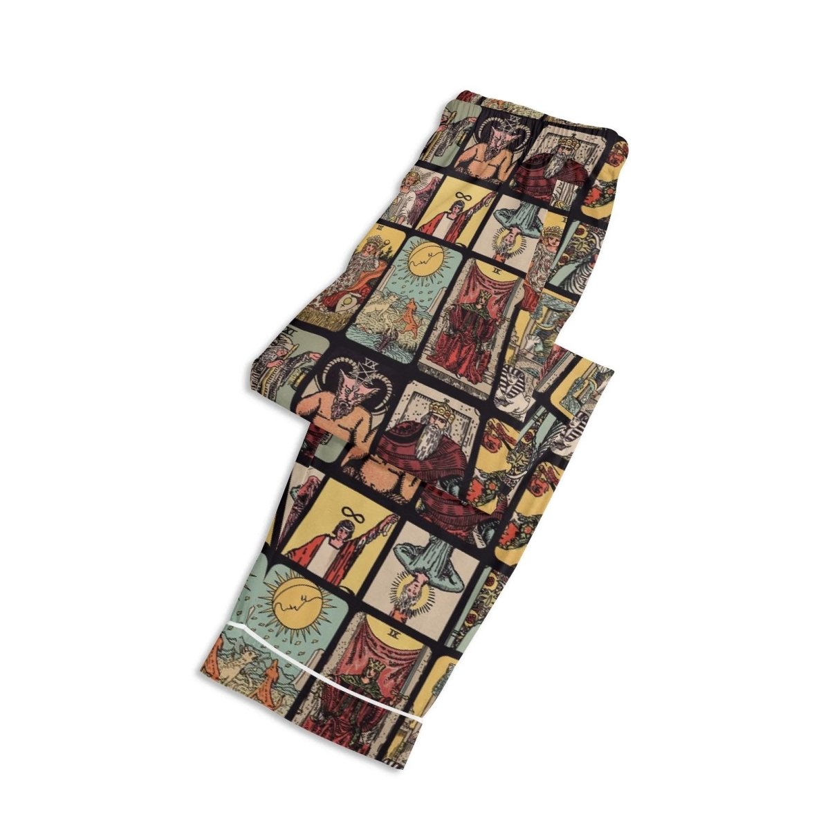 Vintage Tarot Pjs - Unisex Long Sleeve Adult Nightwear Pajama Set - Rider Waite Design