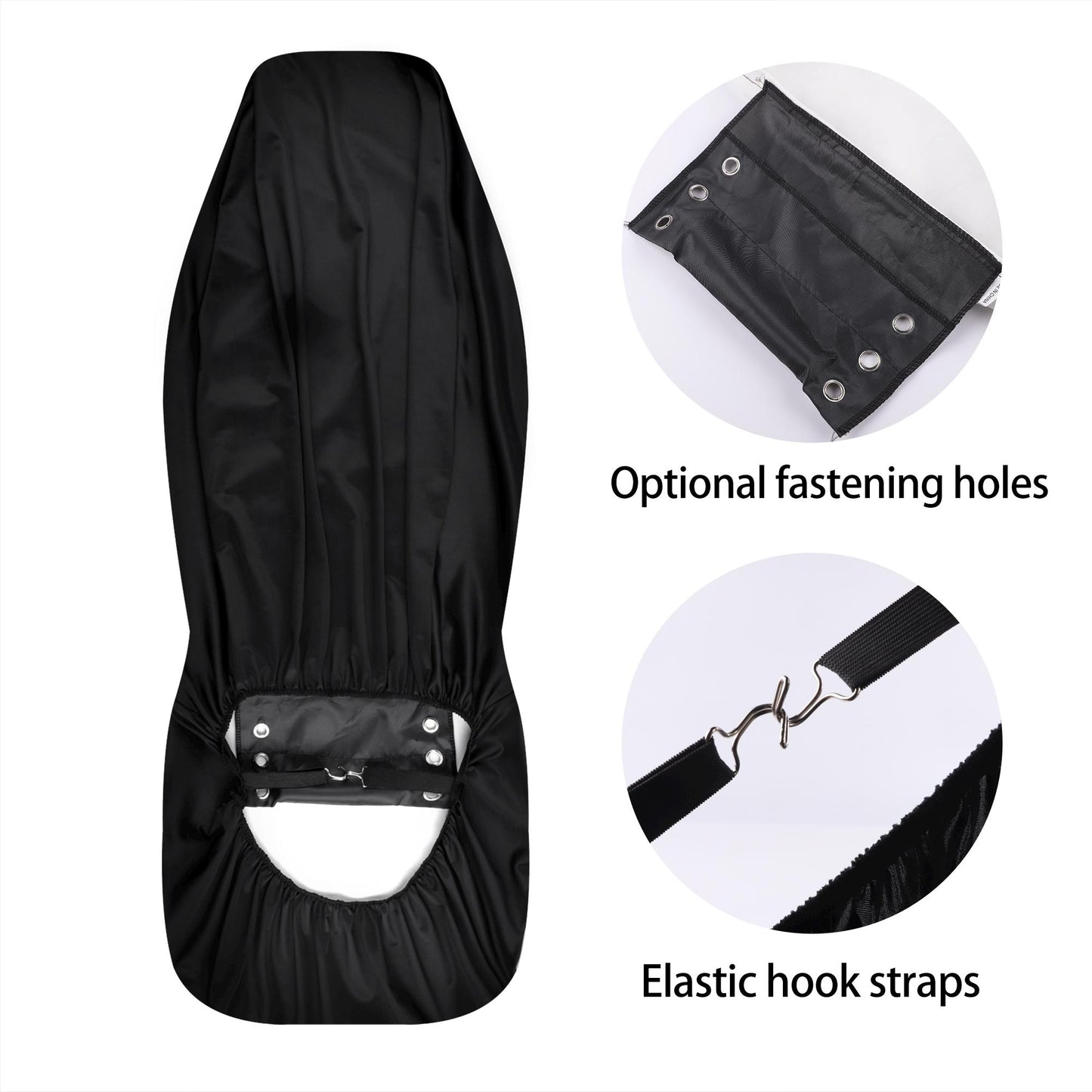 Black Seat Covers with Silver Stars Pattern - Lightweight Car Seat Cover Set