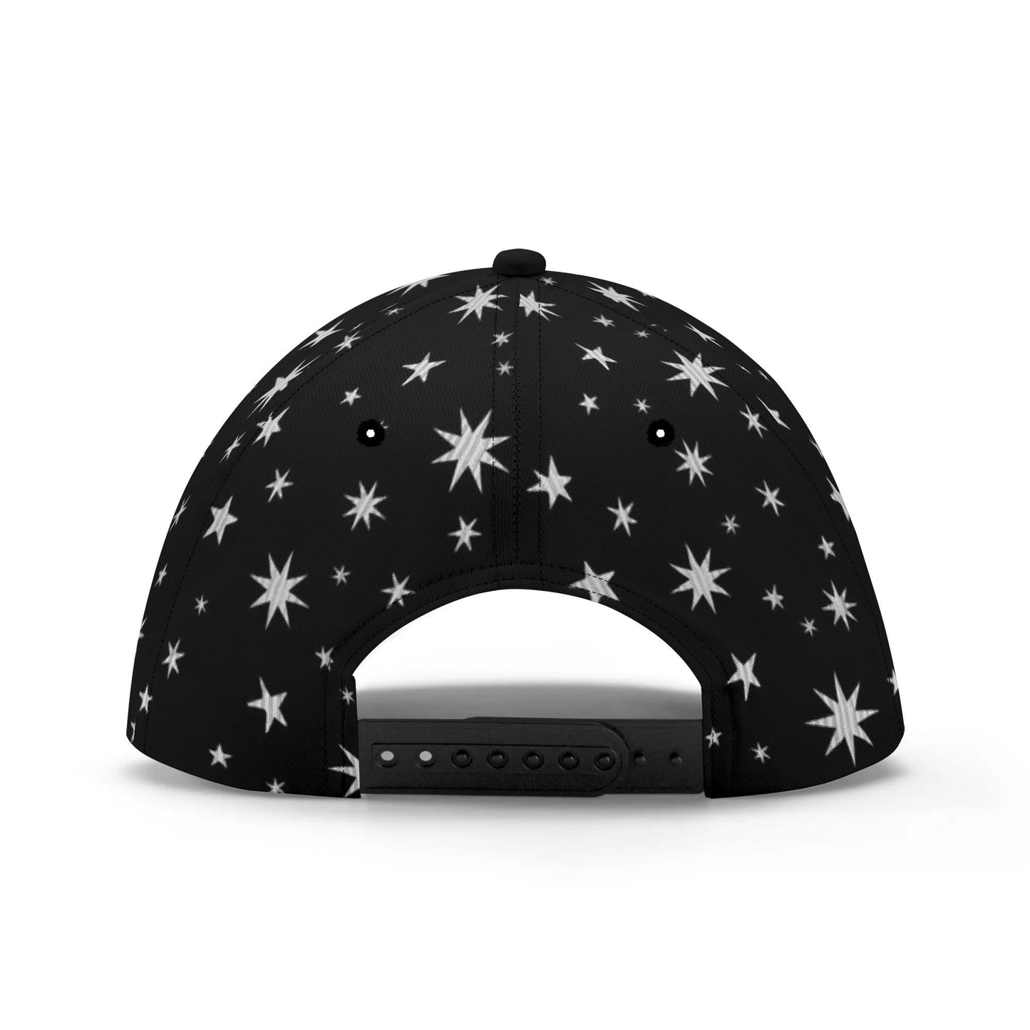 Black Hat with Silver Stars - Baseball Cap - Unisex