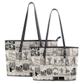 Black and White Tarot Card Tote, Vintage Purse, Mystical Shoulder Bag, Witchy Everyday