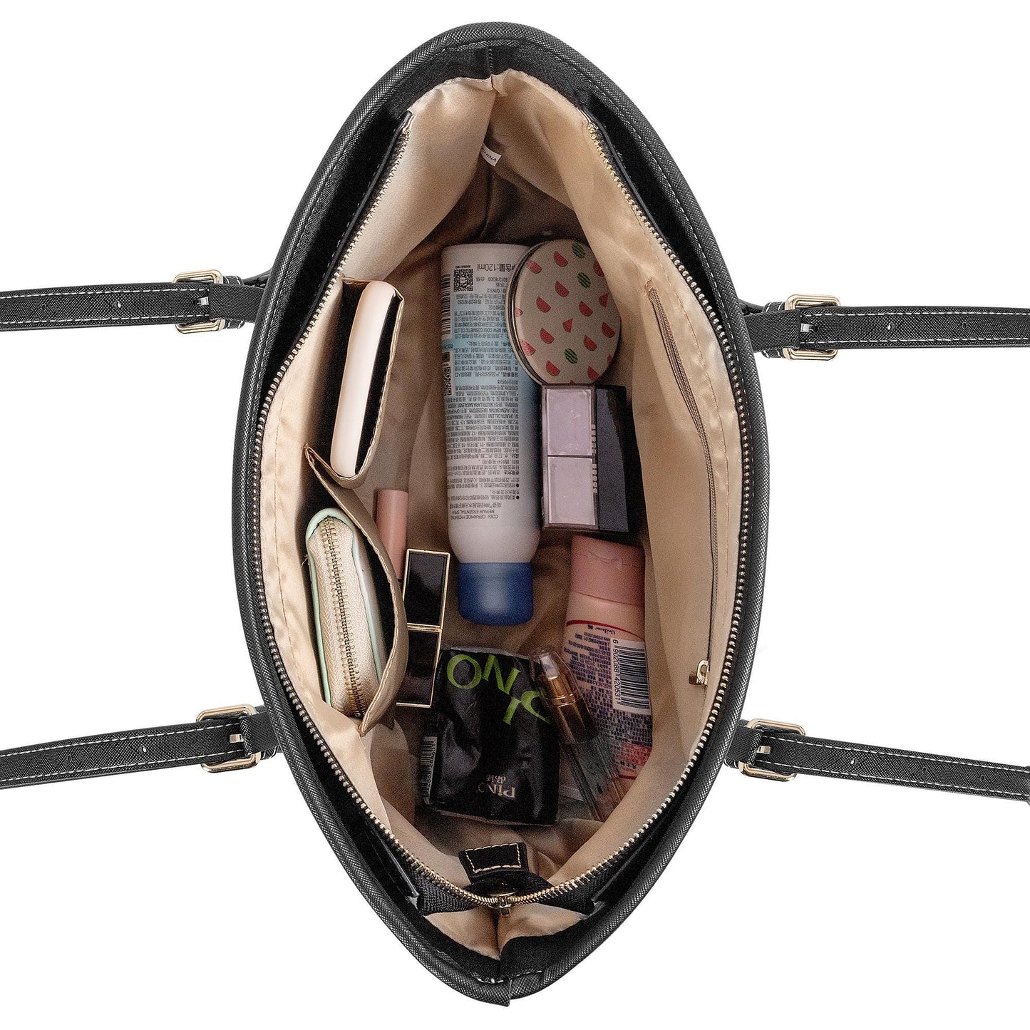 Pink Tarot Collage Tote Bag, Vintage Rider Waite Shoulder Bag, Mystical PU Leather Purse