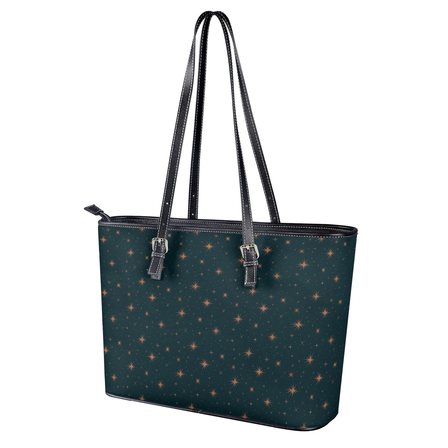Dark Green Star Tote Bag, Celestial Shoulder Bag, Witchy Everyda, Minimalist Cosmic Handbag