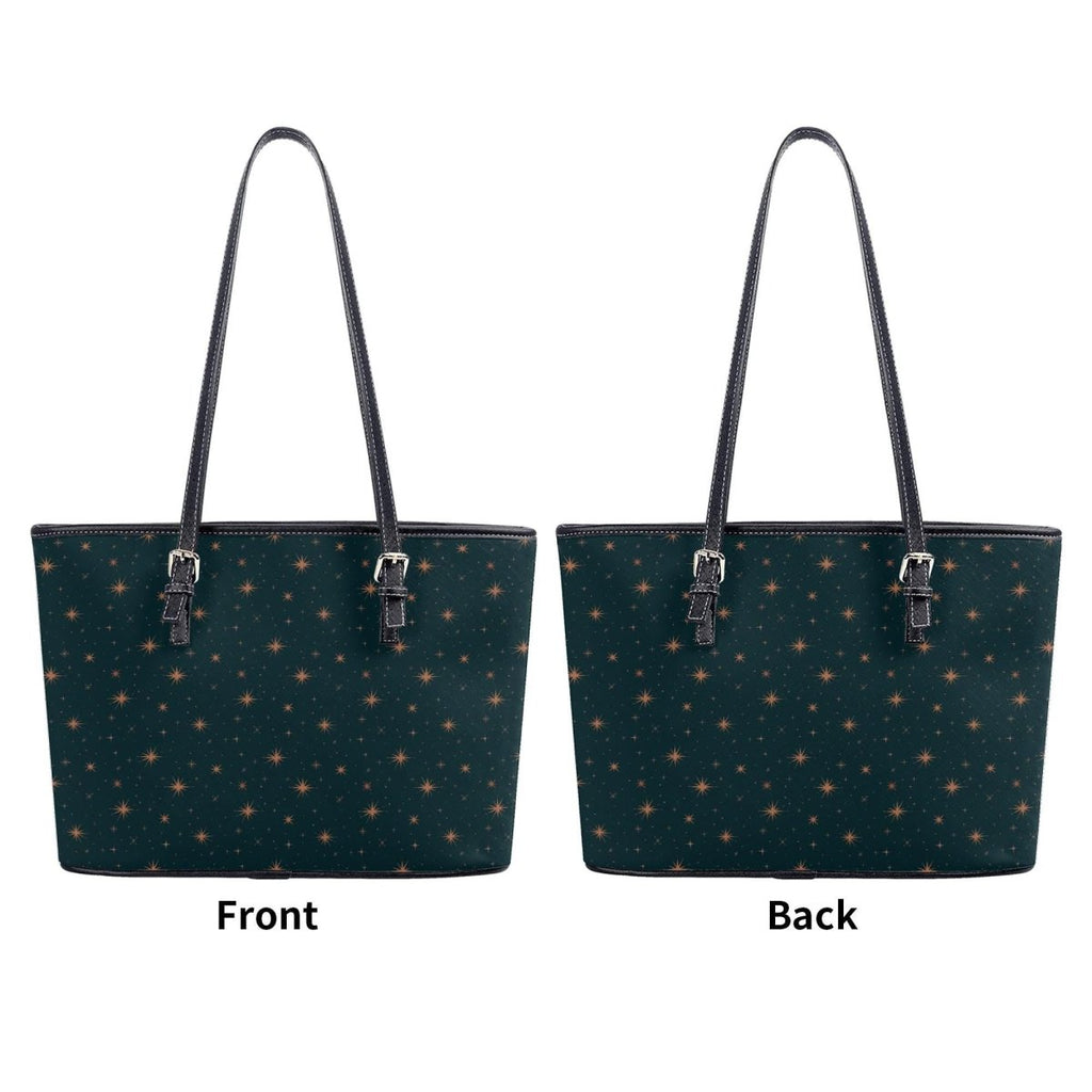 Dark Green Star Tote Bag, Celestial Shoulder Bag, Witchy Everyda, Minimalist Cosmic Handbag