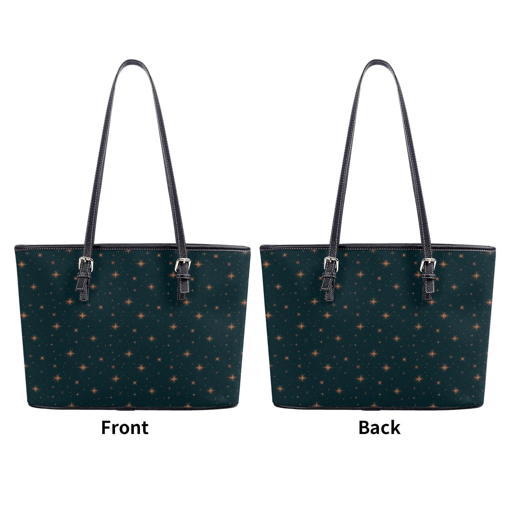 Dark Green Star Tote Bag, Celestial Shoulder Bag, Witchy Everyda, Minimalist Cosmic Handbag
