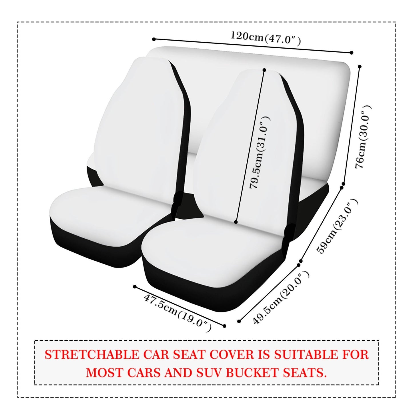 Light Pink Car Seat Covers Front and Back - Coquette Bows Pink