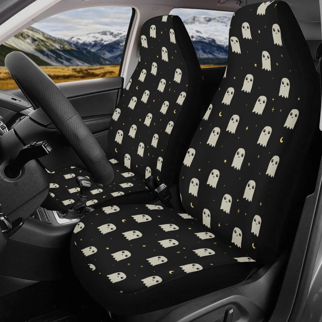 Ghosts Car Seat Cover Set - Small Ghost Pattern - Halloween Car Decor
