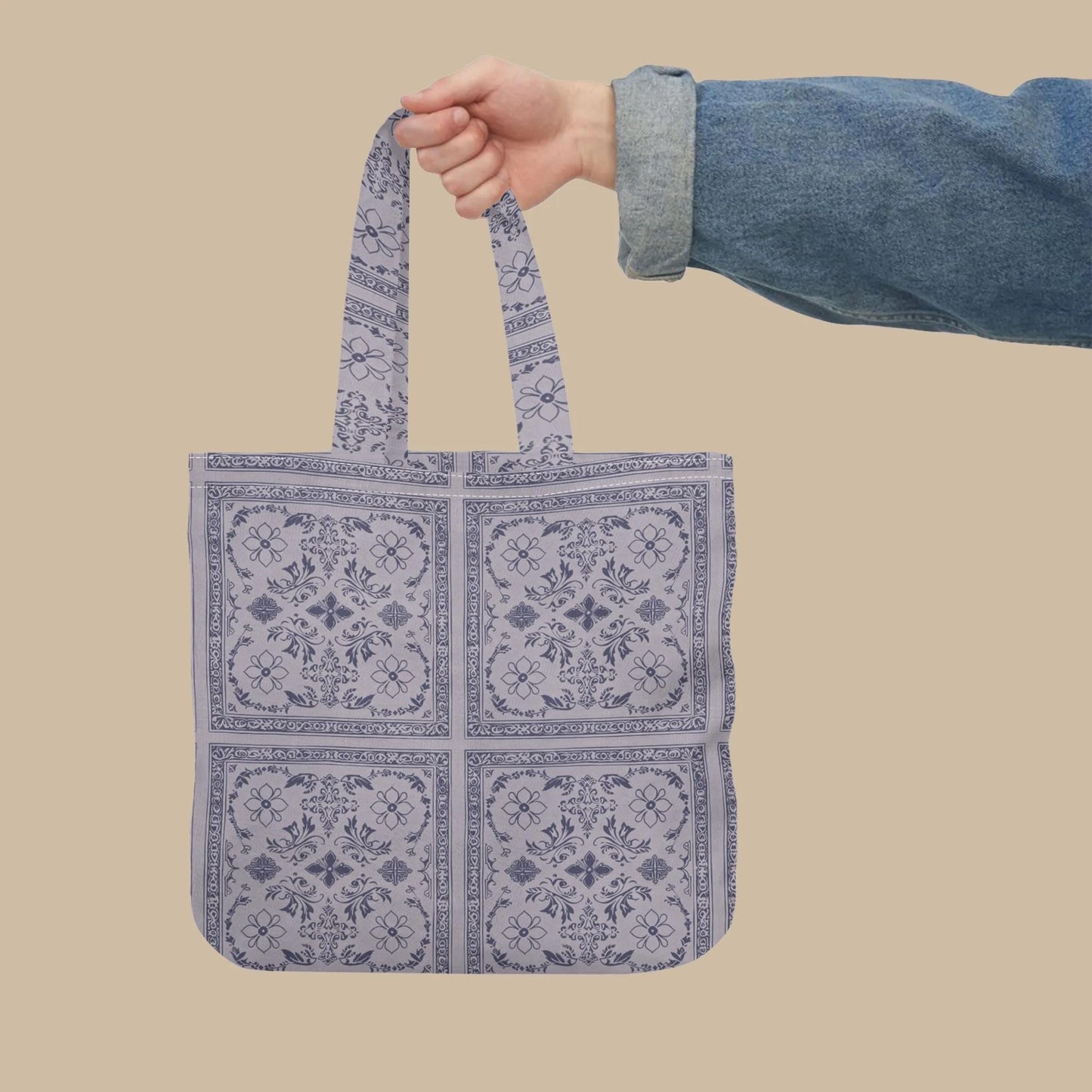 Purple Bandana Printed Tote Bag - Poly - Cotton - Hippie - Goth Bag