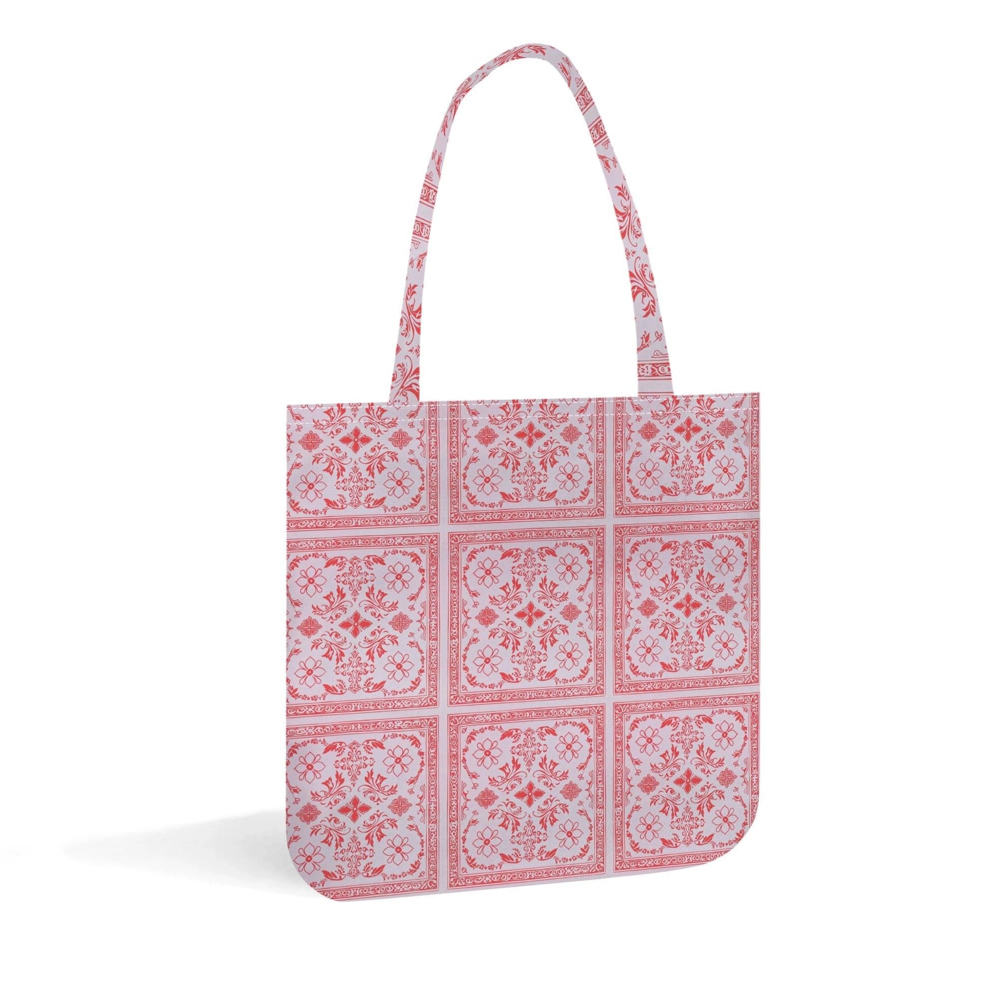 Pink Red Bandana Pattern Tote Bag – Polyester Cotton Blend, Everyday Use