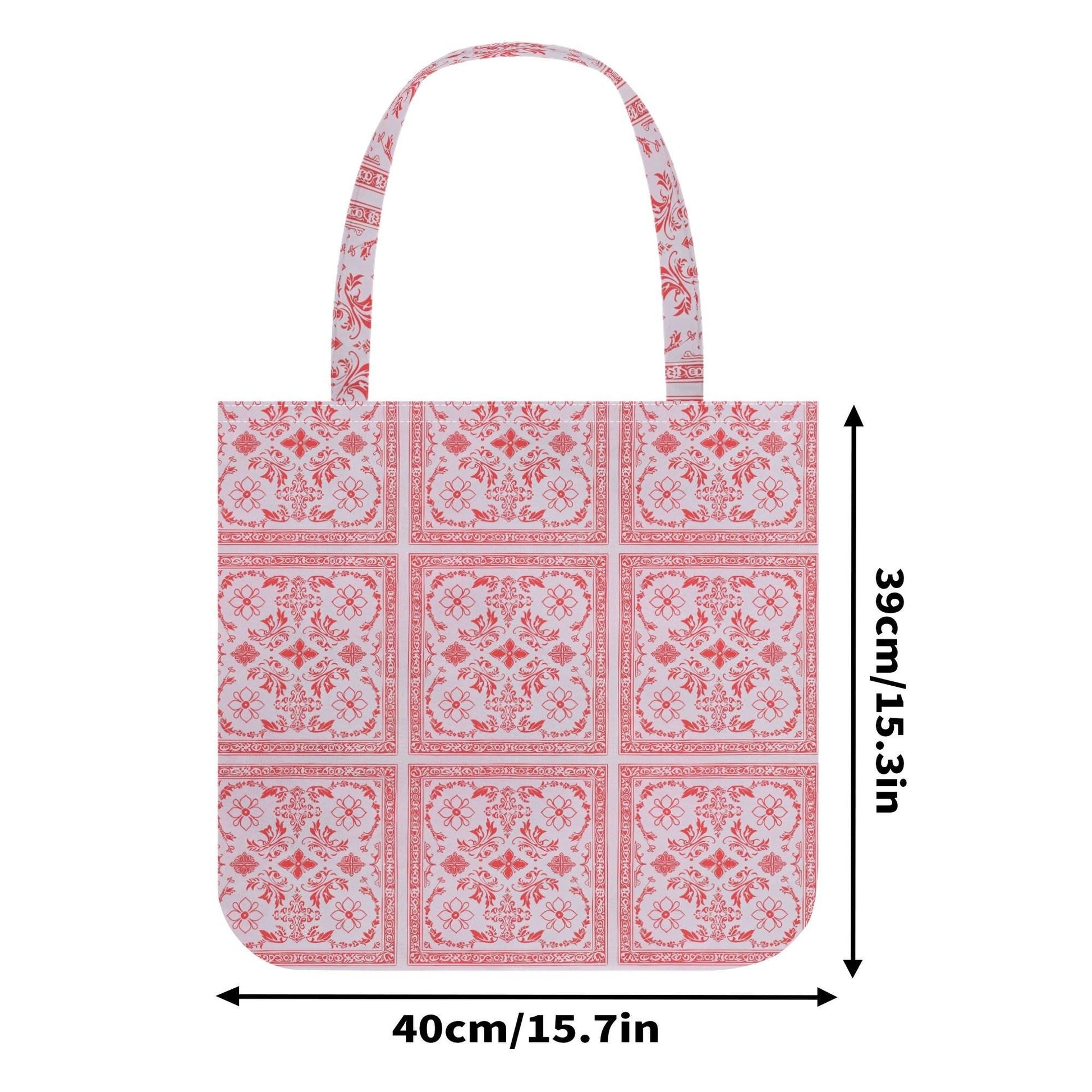 Pink Red Bandana Pattern Tote Bag – Polyester Cotton Blend, Everyday Use