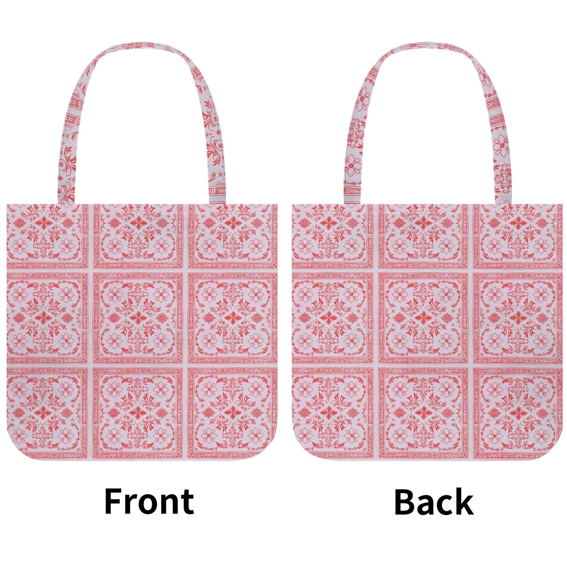 Pink Red Bandana Pattern Tote Bag – Polyester Cotton Blend, Everyday Use