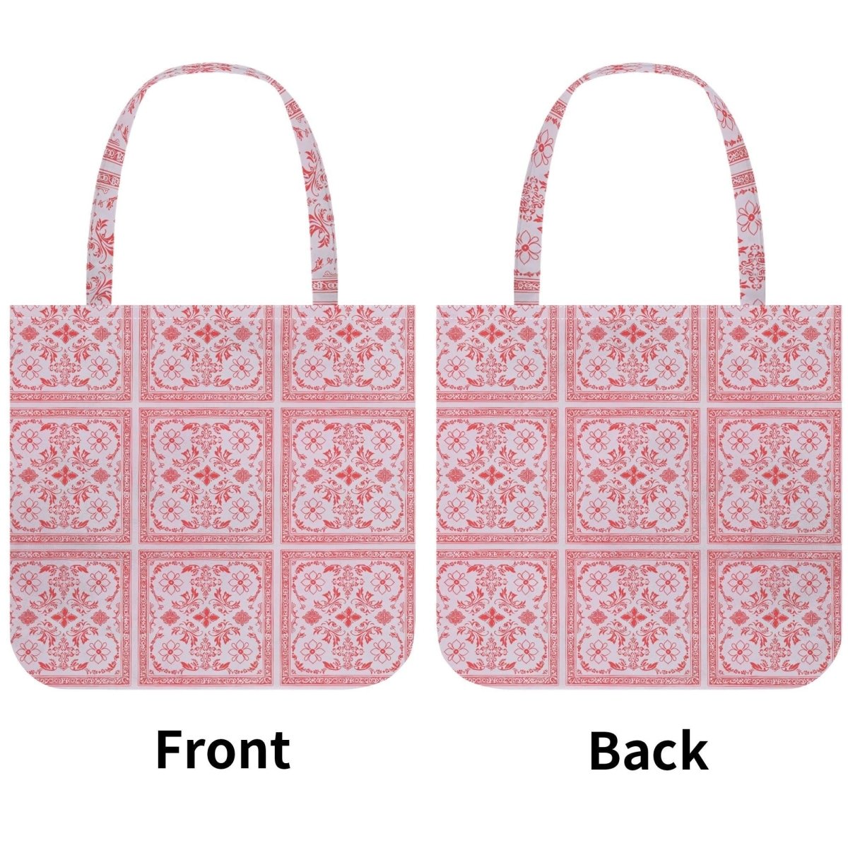 Pink Red Bandana Pattern Tote Bag – Polyester Cotton Blend, Everyday Use