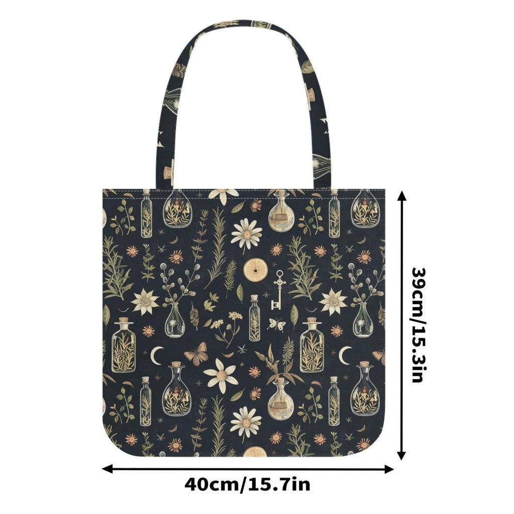 Vintage Apothecary Cloth Tote Bag - Witchy Printed Tote