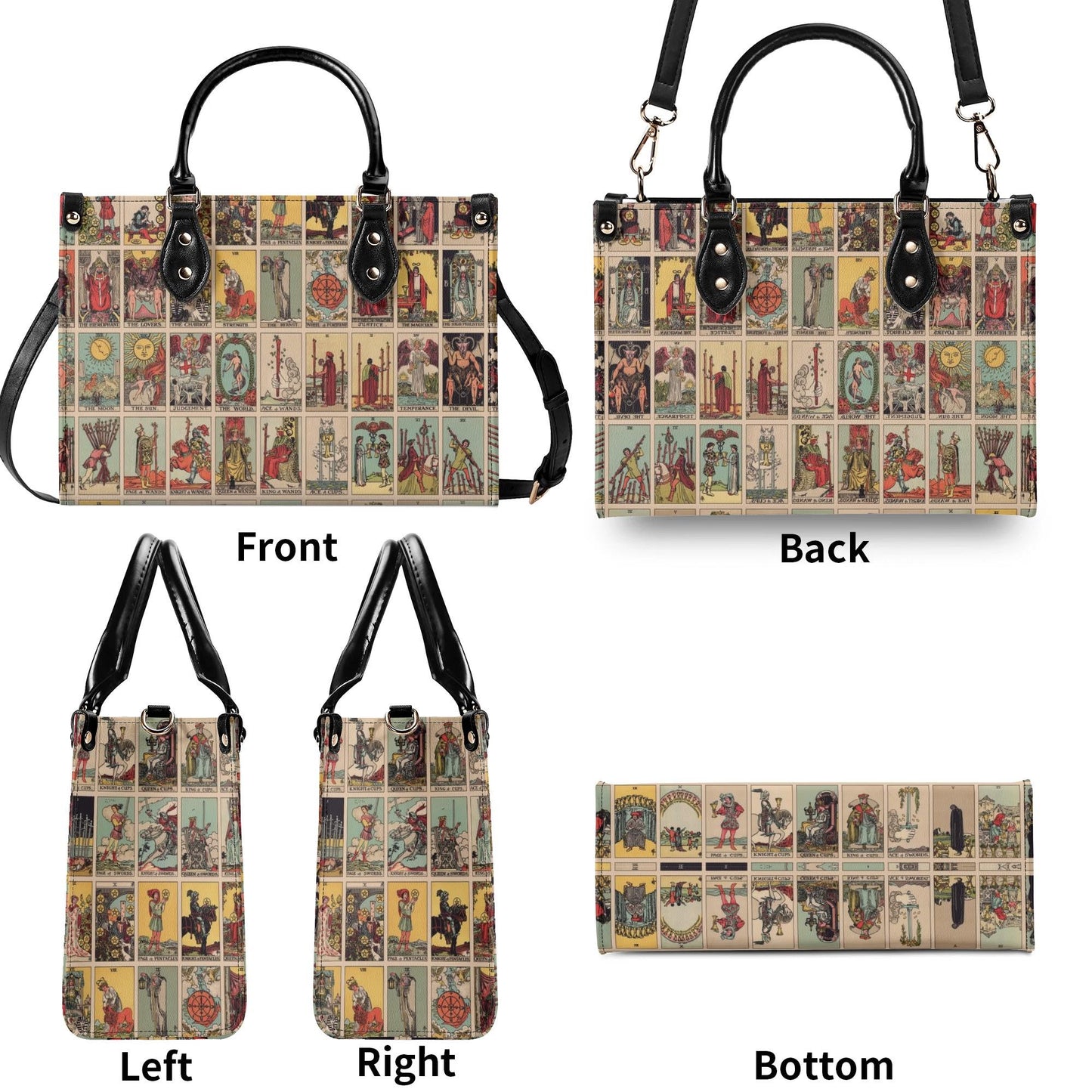 Rider Waite - Vintage Tarot Handbag - Faux Leather Bag