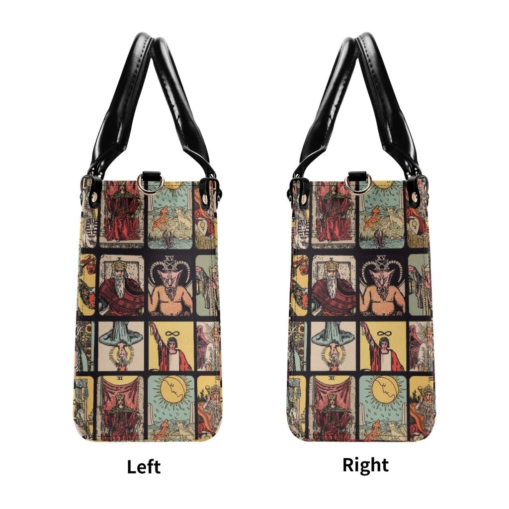 Vintage Tarot Bag - Rider Waite - Faux Leather Handbag - Squares and Rectangles