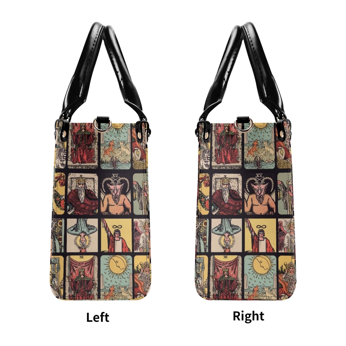 Vintage Tarot Bag - Rider Waite - Faux Leather Handbag - Squares and Rectangles