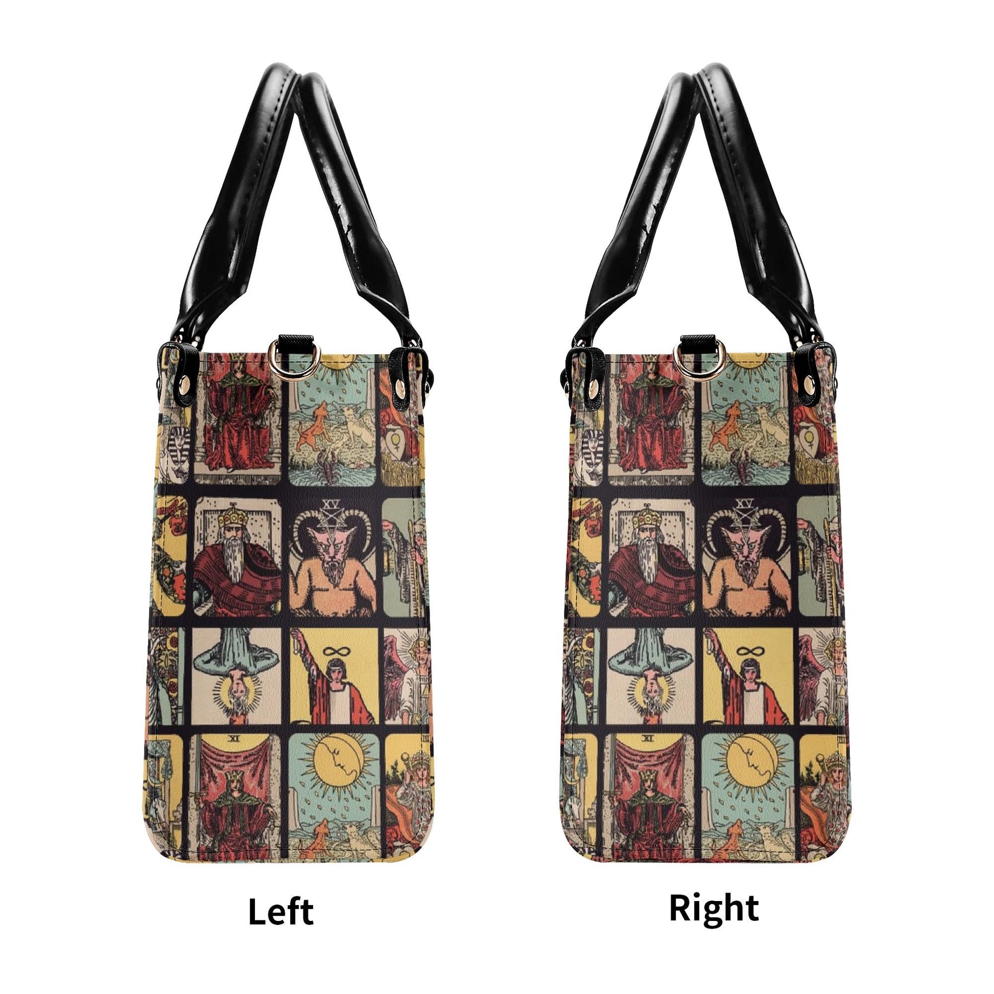 Vintage Tarot Bag - Rider Waite - Faux Leather Handbag - Squares and Rectangles