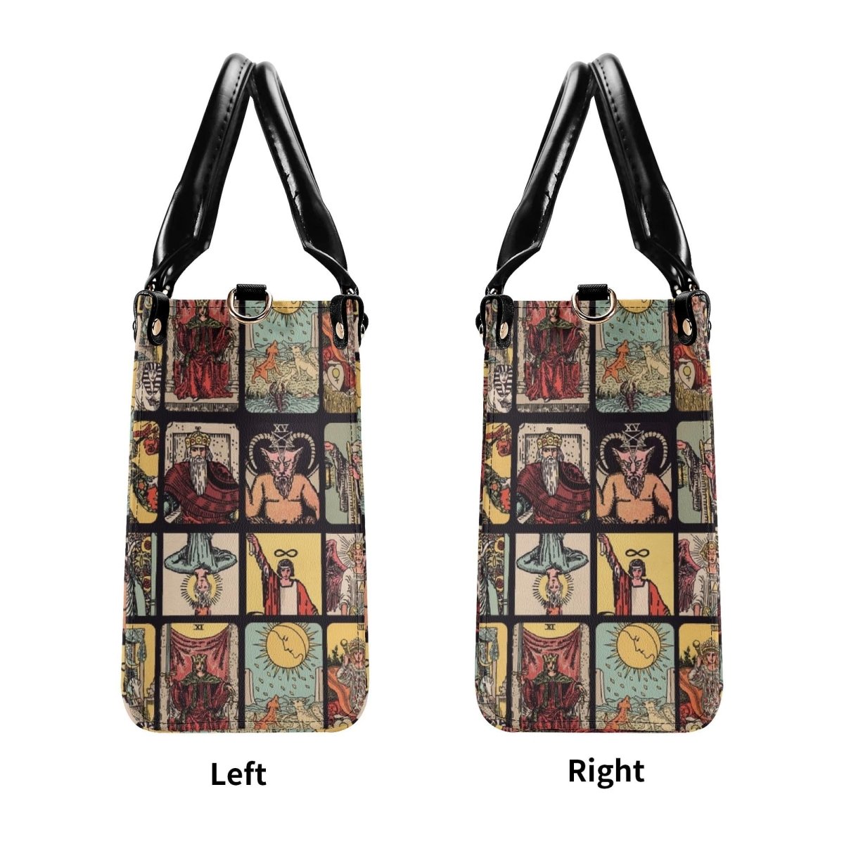 Vintage Tarot Bag - Rider Waite - Faux Leather Handbag - Squares and Rectangles