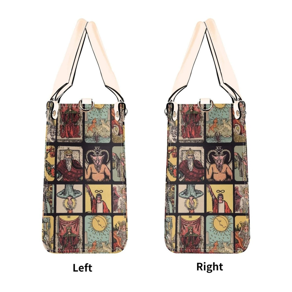 Vintage Tarot Bag - Rider Waite - Faux Leather Handbag - Squares and Rectangles