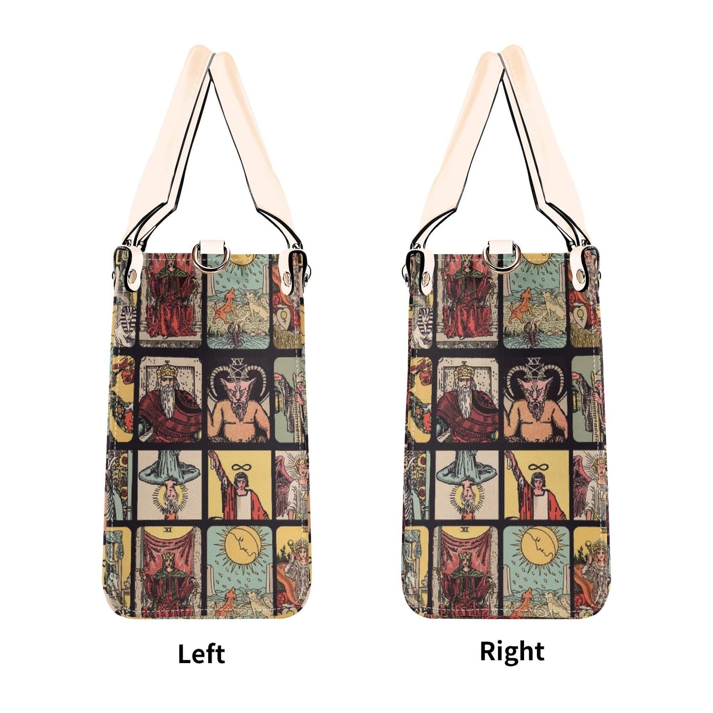 Vintage Tarot Bag - Rider Waite - Faux Leather Handbag - Squares and Rectangles
