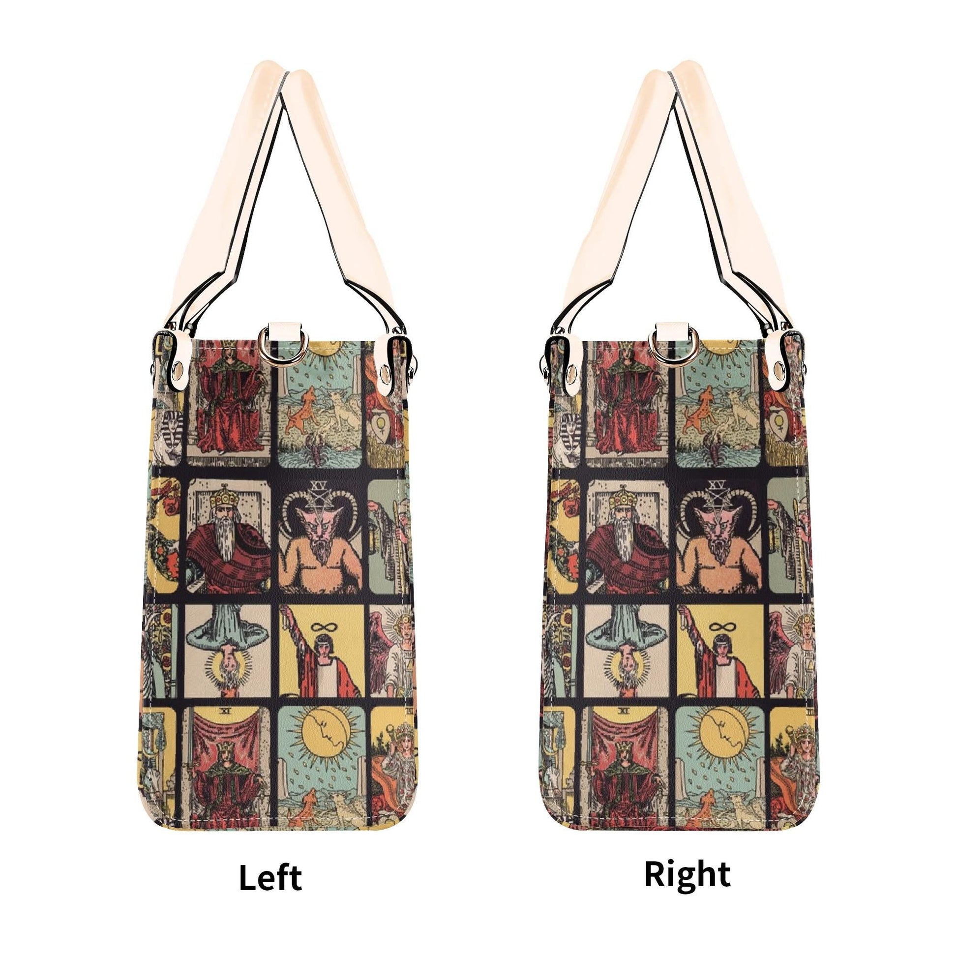 Vintage Tarot Bag - Rider Waite - Faux Leather Handbag - Squares and Rectangles
