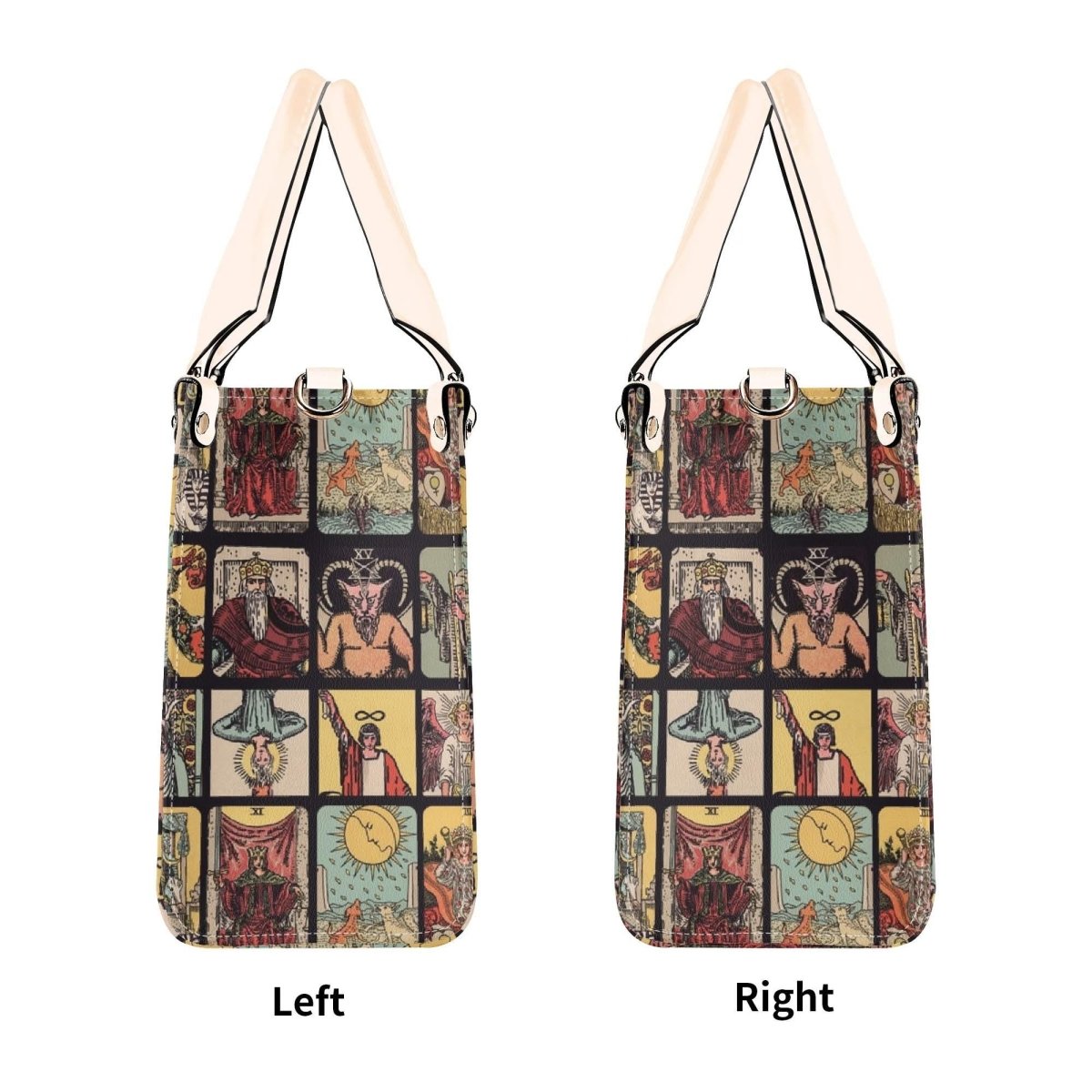 Vintage Tarot Bag - Rider Waite - Faux Leather Handbag - Squares and Rectangles