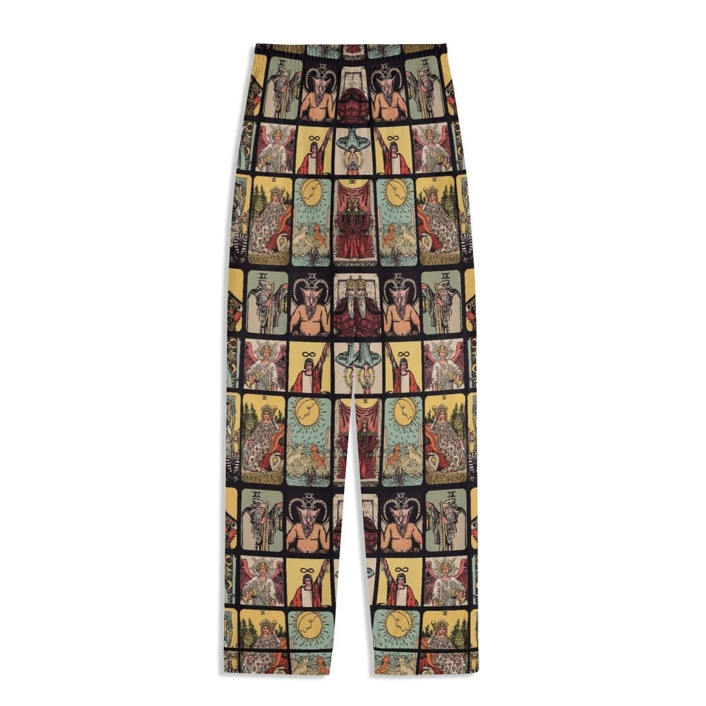 Vintage Tarot Pjs - Unisex Long Sleeve Adult Nightwear Pajama Set - Rider Waite Design