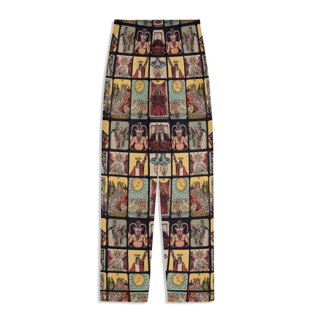 Vintage Tarot Pjs - Unisex Long Sleeve Adult Nightwear Pajama Set - Rider Waite Design