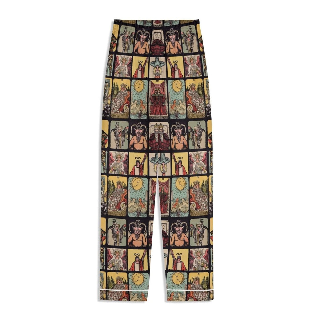 Vintage Tarot Pjs - Unisex Long Sleeve Adult Nightwear Pajama Set - Rider Waite Design