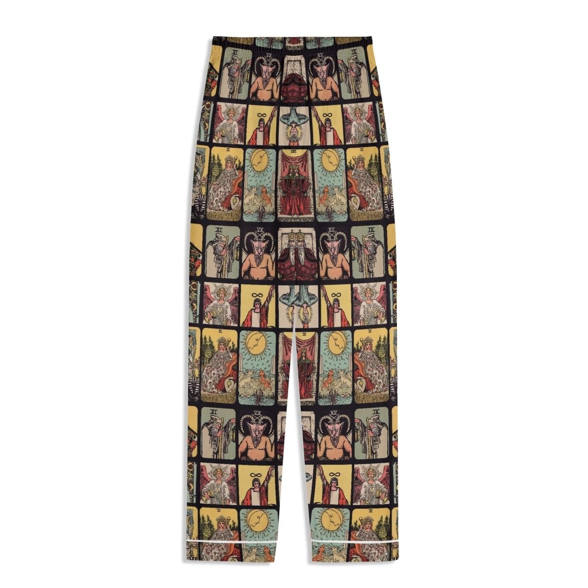 Vintage Tarot Pjs - Unisex Long Sleeve Adult Nightwear Pajama Set - Rider Waite Design